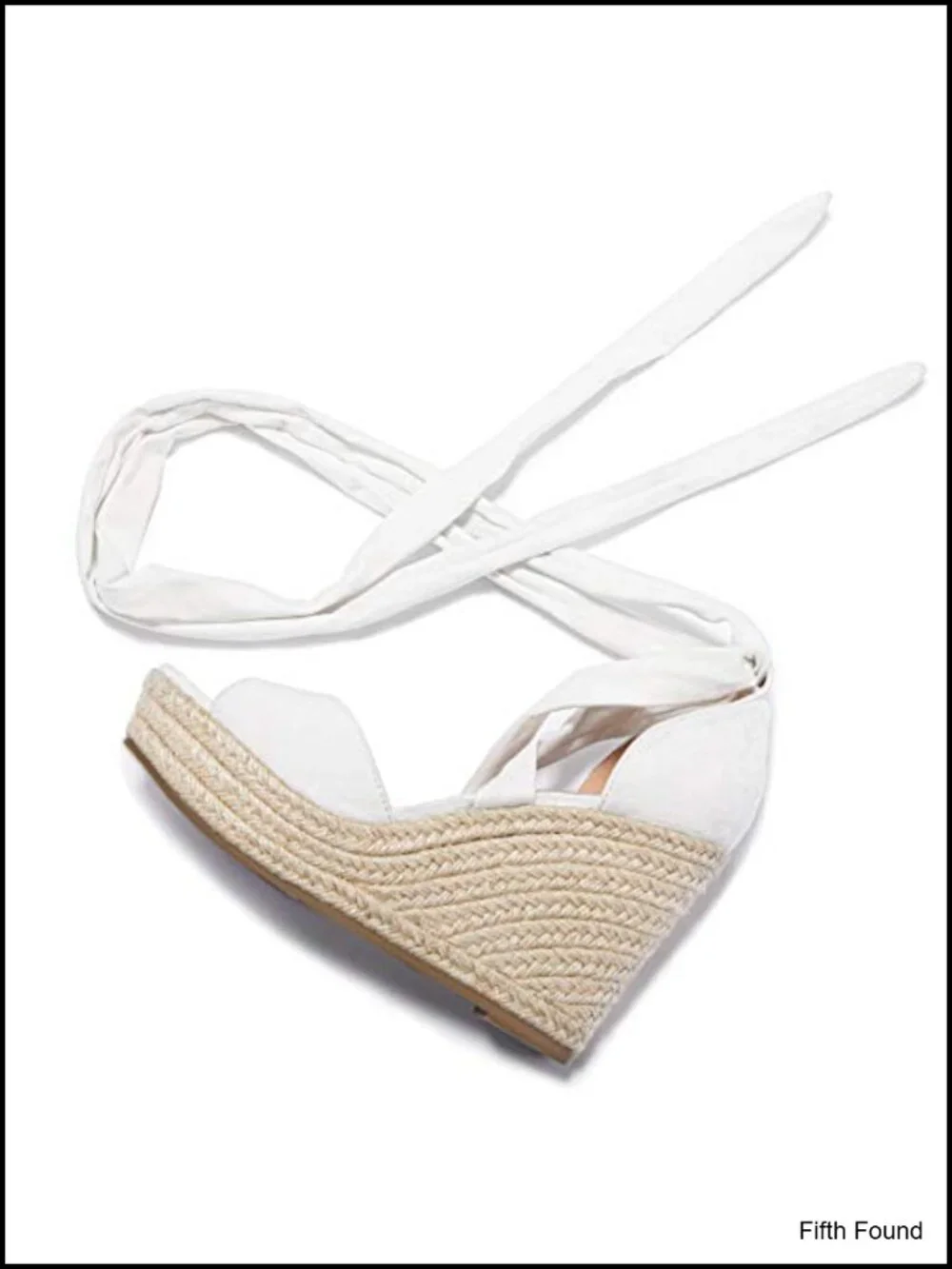 Faux Suede Espadrille Platform Wedge Sandals Ankle Strap Lace Up